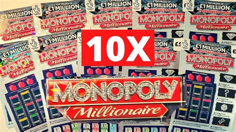 10X Monopoly Millionaire Scratchcards .